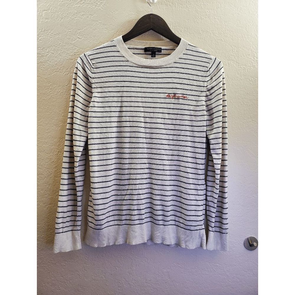 Banana Republic Silk Cashmere Crewneck Stripe Sweater size M